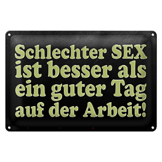 Blechschild Spruch 30x20cm schlechter Sex besser als guter