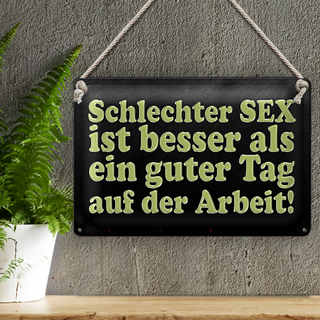 Blechschild Spruch 30x20cm schlechter Sex besser als guter