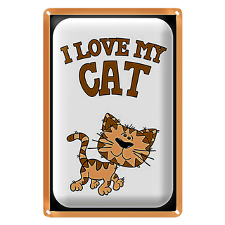 Blechschild Spruch 20x30cm Katze i love my Cat