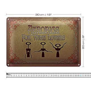 Blechschild Wein 30x20cm Aerobics for Wine lovers