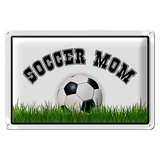 Blechschild Fußball 30x20cm Soccer Mom Fußball Mutter