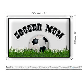 Blechschild Fußball 30x20cm Soccer Mom Fußball Mutter