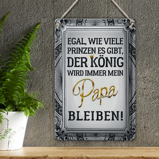 Blechschild Spruch 20x30cm egal Prinzen mein Papa der König