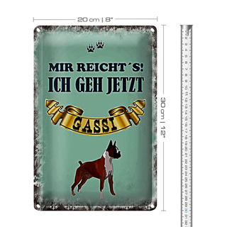 Blechschild Spruch 20x30cm mir reicht`s ich geh gassi Hund