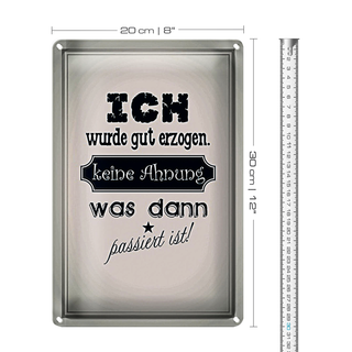 Blechschild Spruch 20x30cm ich gut erzogen dann passiert