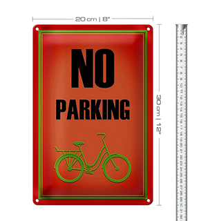 Blechschild Parken 20x30cm Fahrrad no parking