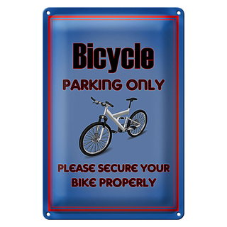 Blechschild Parken 20x30cm Fahrrad Bicycle parking only