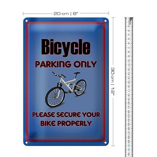 Blechschild Parken 20x30cm Fahrrad Bicycle parking only