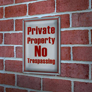 Blechschild Spruch 20x30cm private Property No Trespassing