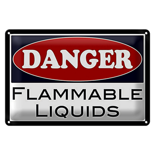 Blechschild Achtung 30x20cm Danger flammable liquids
