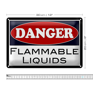 Blechschild Achtung 30x20cm Danger flammable liquids