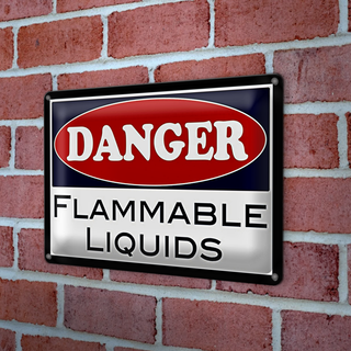 Blechschild Achtung 30x20cm Danger flammable liquids