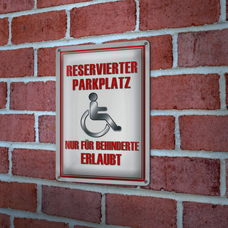 Blechschild Paken 20x30cm Parkplatz nur für Behinderte