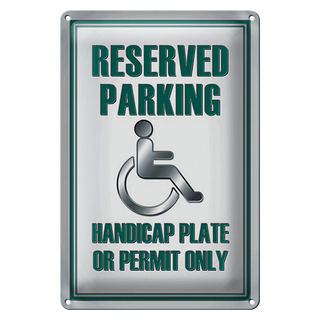 Blechschild Parken 20x30cm Parking handicap plate or