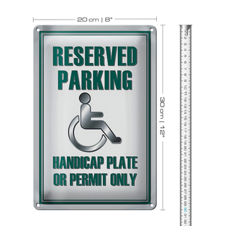Blechschild Parken 20x30cm Parking handicap plate or