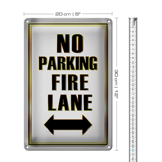 Blechschild Spruch 20x30cm No Parking fire lane left right