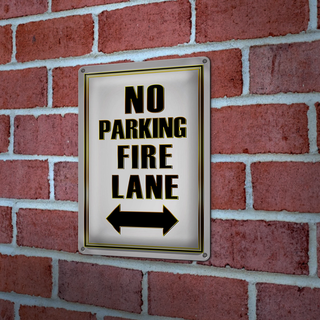 Blechschild Spruch 20x30cm No Parking fire lane left right