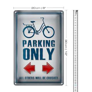 Blechschild Parken 20x30cm Bike parking only left right