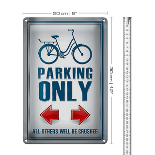 Blechschild Parken 20x30cm Bike parking only left right