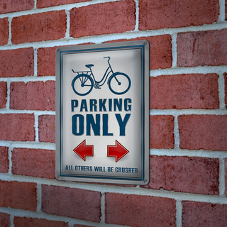 Blechschild Parken 20x30cm Bike parking only left right