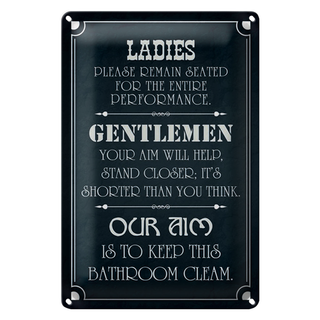 Blechschild Spruch 20x30cm Ladies Gentlemen Badezimmer
