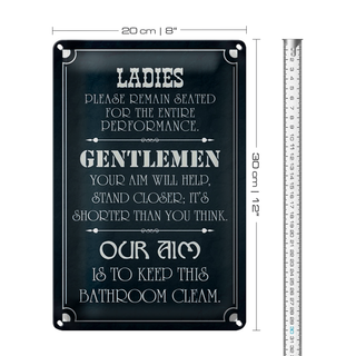 Blechschild Spruch 20x30cm Ladies Gentlemen Badezimmer