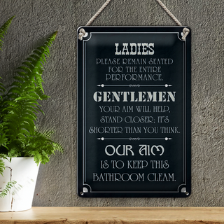 Blechschild Spruch 20x30cm Ladies Gentlemen Badezimmer