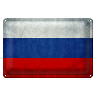 Blechschild Flagge 30x20cm Russland Fahne Russia Flag
