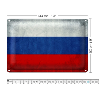 Blechschild Flagge 30x20cm Russland Fahne Russia Flag