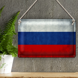 Blechschild Flagge 30x20cm Russland Fahne Russia Flag