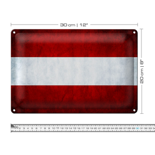 Blechschild Flagge 30x20cm Österreich Fahne
