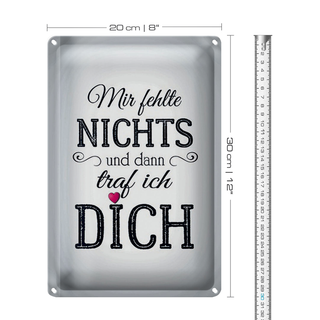 Blechschild Spruch 20x30cm und dann traf ich DICH Herz