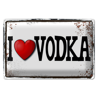 Blechschild 30x20cm i love Vodka Wanddeko