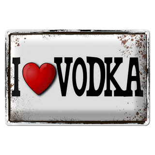 Blechschild 30x20cm i love Vodka Wanddeko