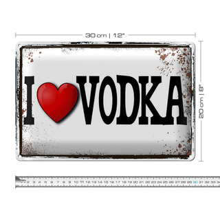 Blechschild 30x20cm i love Vodka Wanddeko