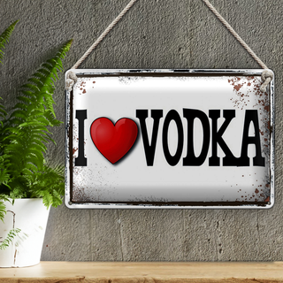 Blechschild 30x20cm i love Vodka Wanddeko