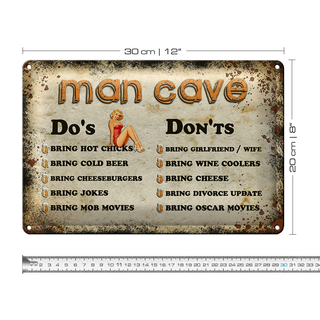 Blechschild Spruch 30x20cm Man Cave Do´s Don´ts