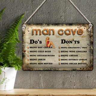 Blechschild Spruch 30x20cm Man Cave Do´s Don´ts