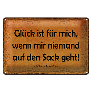 Blechschild Spruch 30x20cm Glück wenn niemand auf den Sack