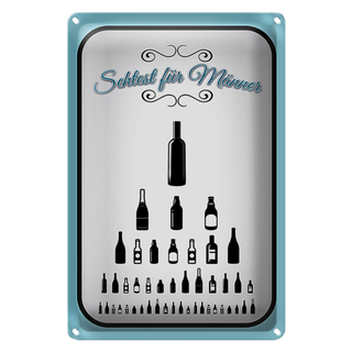 Blechschild Spruch 20x30cm Sehtest für Männer Bier