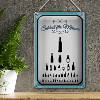 Blechschild Spruch 20x30cm Sehtest für Männer Bier