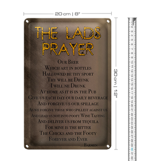 Blechschild Spruch 20x30cm the lads Prayer our Beer which