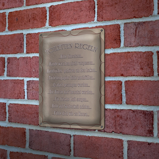 Blechschild Spruch 20x30cm Toiletten Regeln bitte hinsetzen
