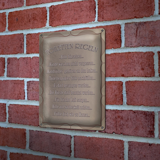 Blechschild Spruch 20x30cm Toiletten Regeln bitte hinsetzen