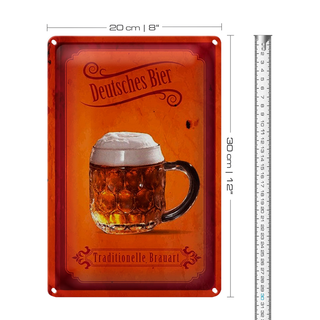 Blechschild Spruch 20x30cm Deutsches Bier traditionelle