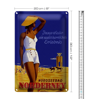 Blechschild Spruch 20x30cm Urlaub Nordseebad Norderney