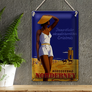 Blechschild Spruch 20x30cm Urlaub Nordseebad Norderney