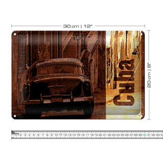 Blechschild Spruch 30x20cm Kuba Auto Oldtimer Retro