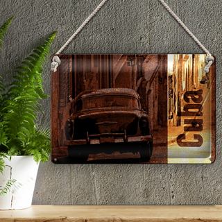 Blechschild Spruch 30x20cm Kuba Auto Oldtimer Retro