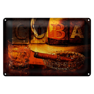 Blechschild Spruch 30x20cm Cuba Zigarre Rum Havanna